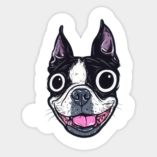 Boston Terrier Face Sticker